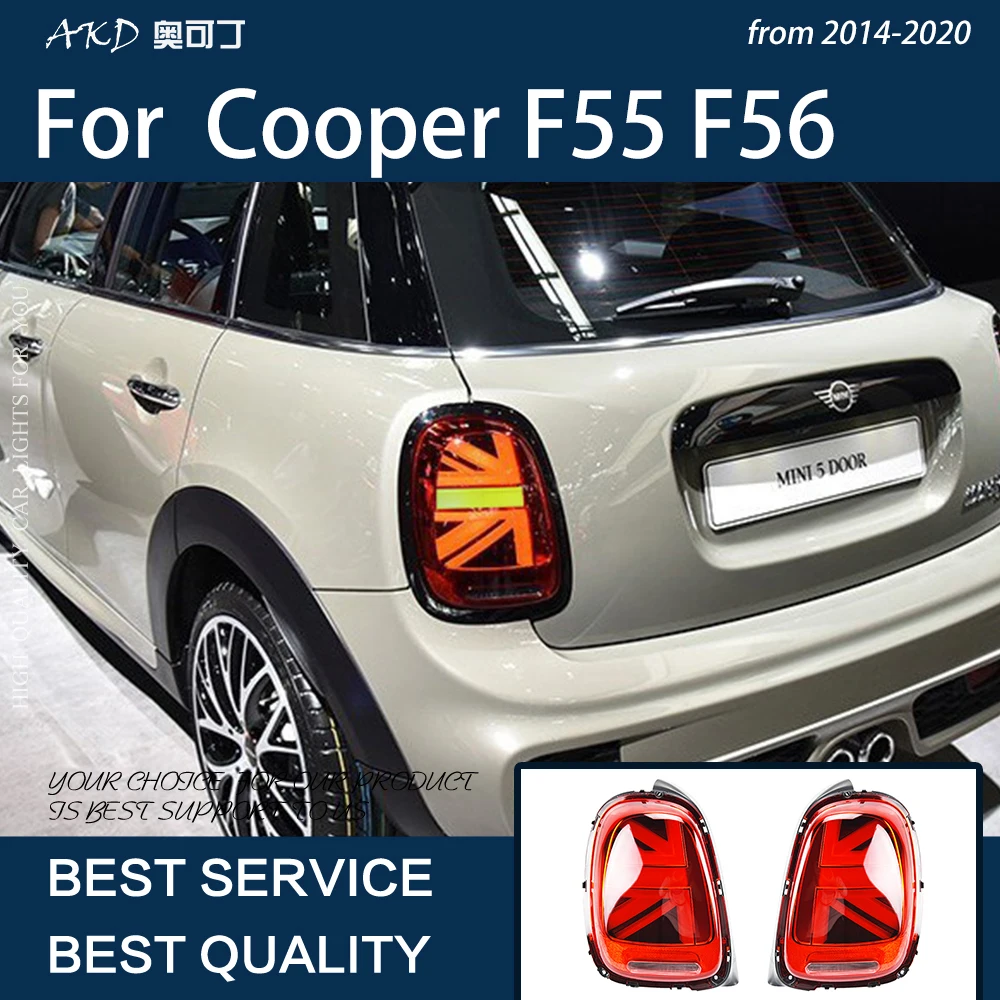 

Автомобильные фары для F55 Mini Cooper 2014-2020 F56 F57, светодиодный Автомобильный задний фонарь в сборе, Модернизированный дизайн флага, динамический сигнальный фонарь, аксессуары
