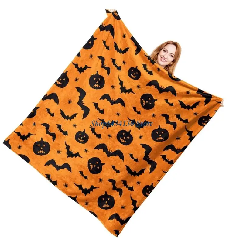 H7ED Polyester Halloweens Decken -lebendige Farbfast -Designs tragbar faltbar für Partys Camping -Heimkino – Detail 9