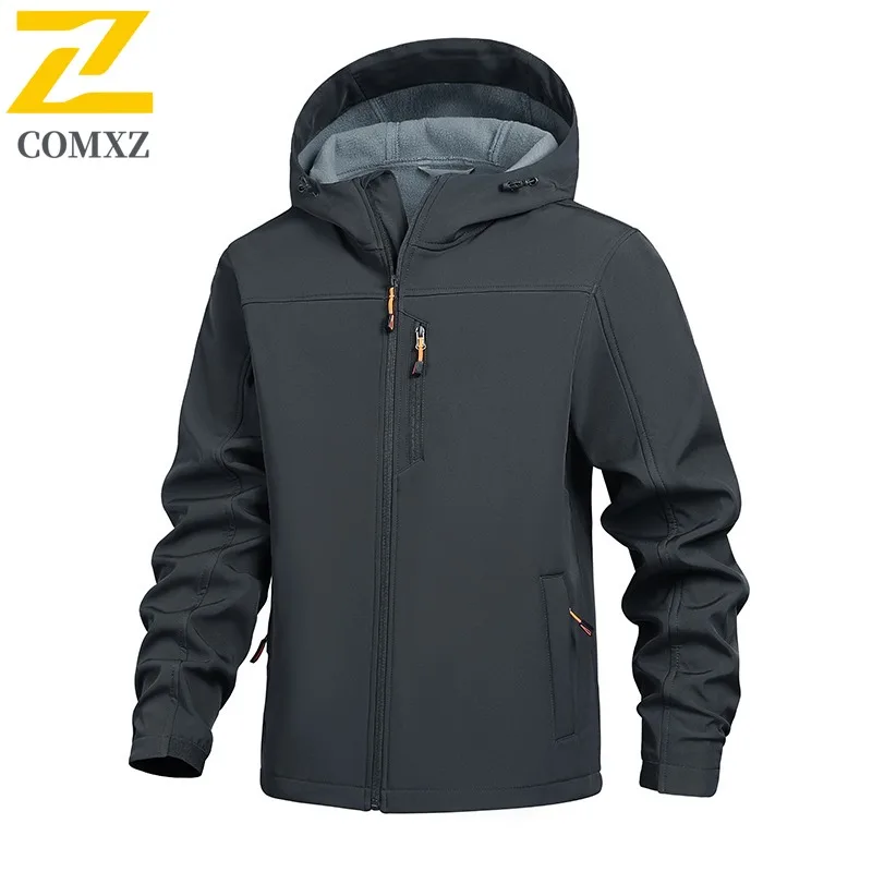 COMXZ Men Travel Jacket Cozy Outdoor Design Cold Resistant Coat High End Hooded Hiking Windproof Warmth Winter New Clothing