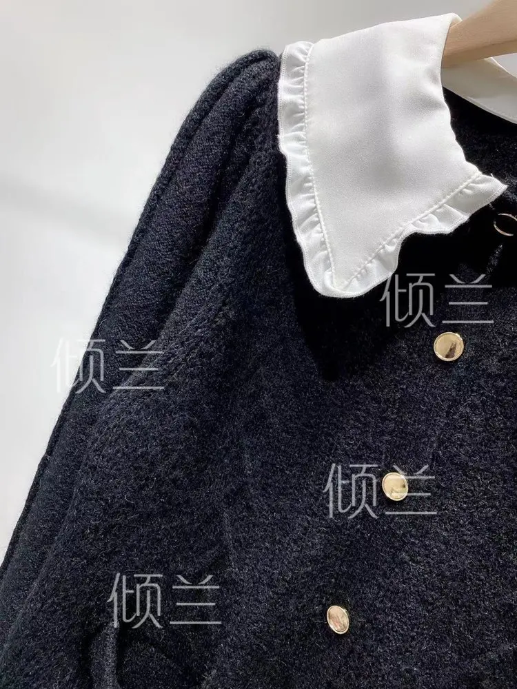 

Patads France m family 2021 autumn winter new women's dress French girl style detachable collar knit top