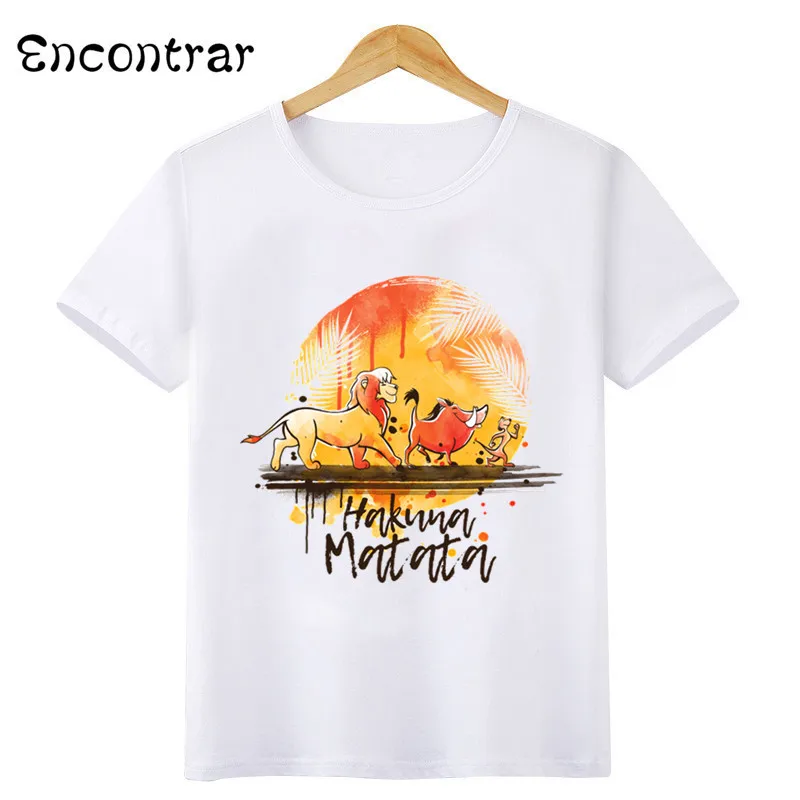 Disney Kids T-shirt HAKUNA MATATA Lion King Cute Simba Print Girls Clothes Baby Boys T shirt Funny Children clothing,HKP2447 3