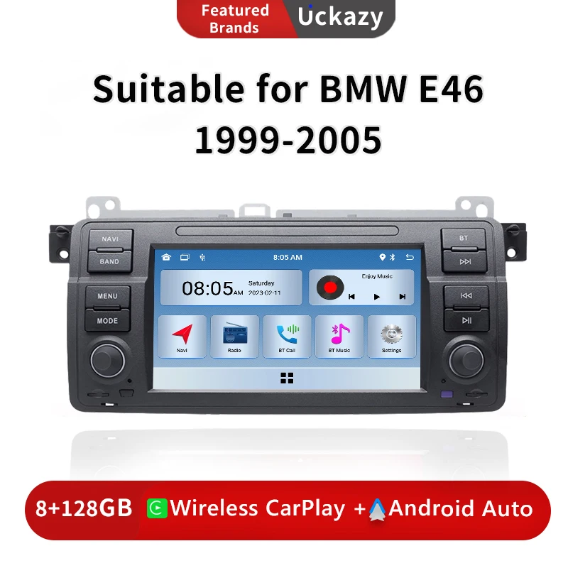 8Gb 1 Din Android 12 Autoradio Per Bmw E46 M3 Rover 75 Coupe318/320/325/330/335 Multimedia Stereo Audio Head Unit Navigazione Gps