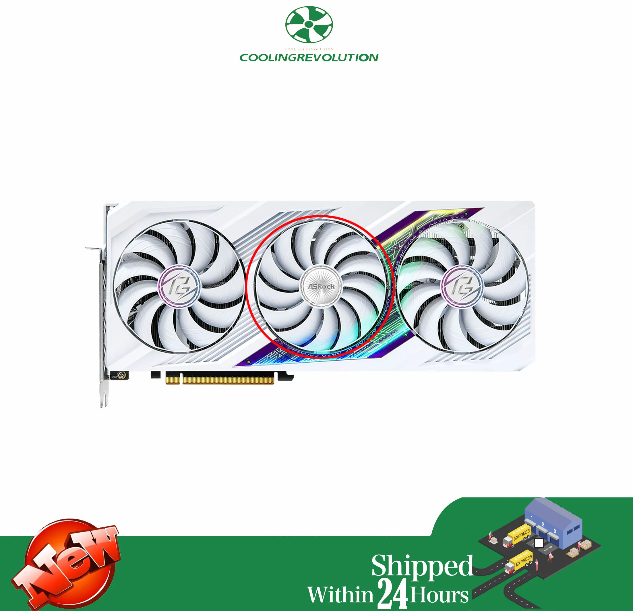 Ventilador de Placa Gráfica 98 mm Cf1010h12s Dc12v 0.35a Asrock Radeon rx 7900 xt Phantom Gaming Branco Ventilador oc de 20gb - Imagem 4