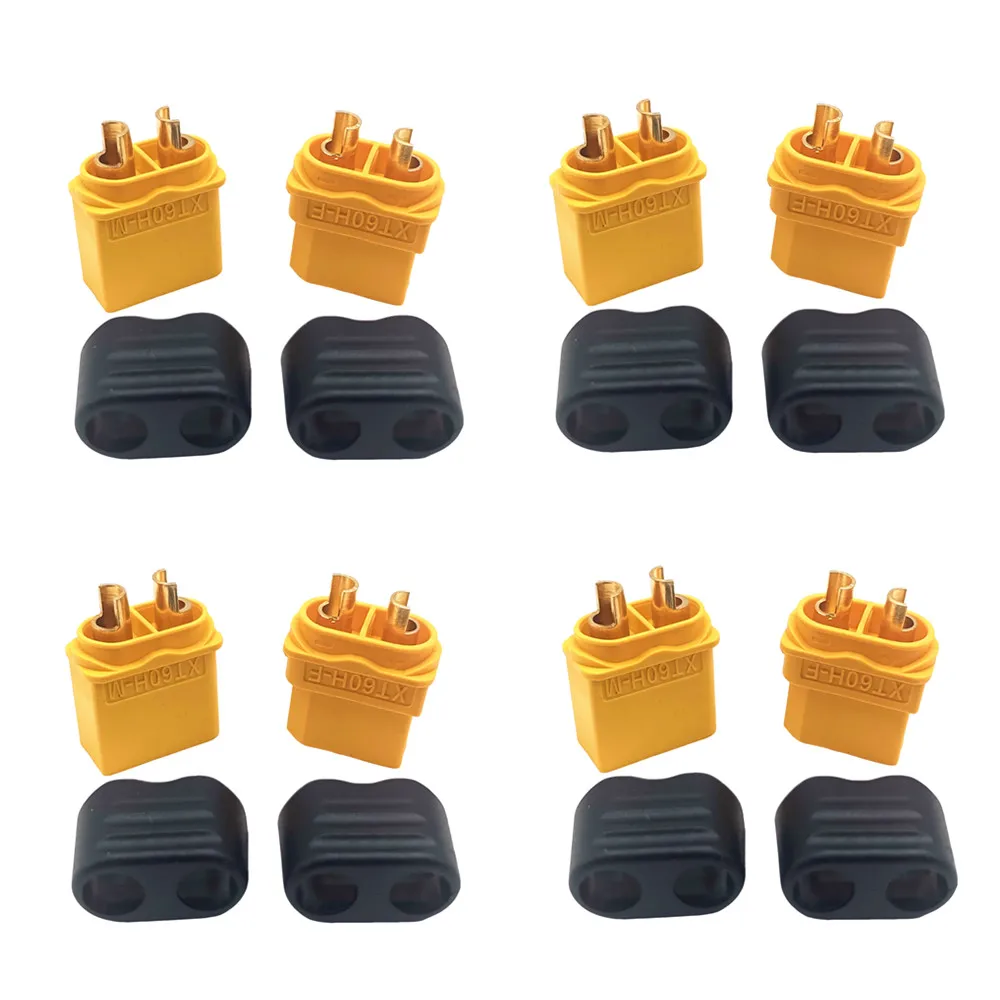XT60 XT60H Bullet Power Connectors – Male & Female Plugs for RC, Lipo Battery, Motor, and 3D Printer Applications (5/10PCS)