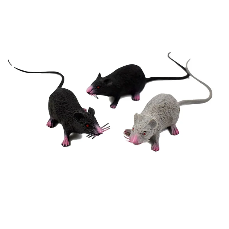 Fake Small Rat Lifelike Mouse Model Prop Scary Trick Prank Toy Horror Halloween Party Decor Practical Jokes Novelty Funny Toys