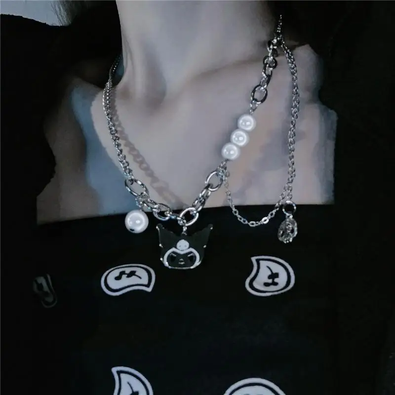 Kuromi Skull Barbed Wire Necklace Set