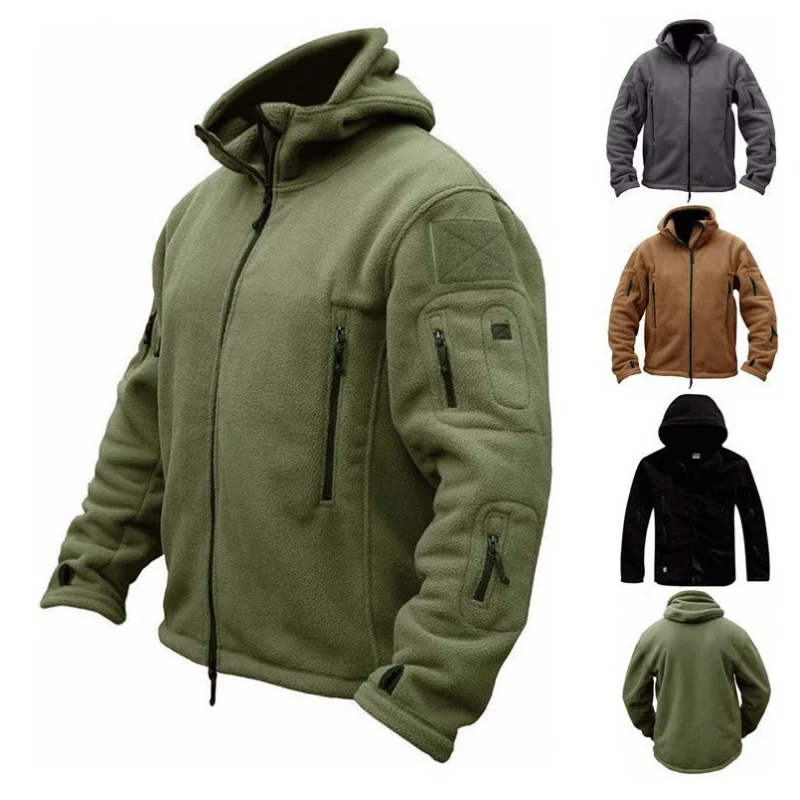 

Hot Selling Autumn and Winter Outdoor FMen's Military Tactical Sport Warm Fleece Hooded Outdoor Adventure Jacket Coats 2023