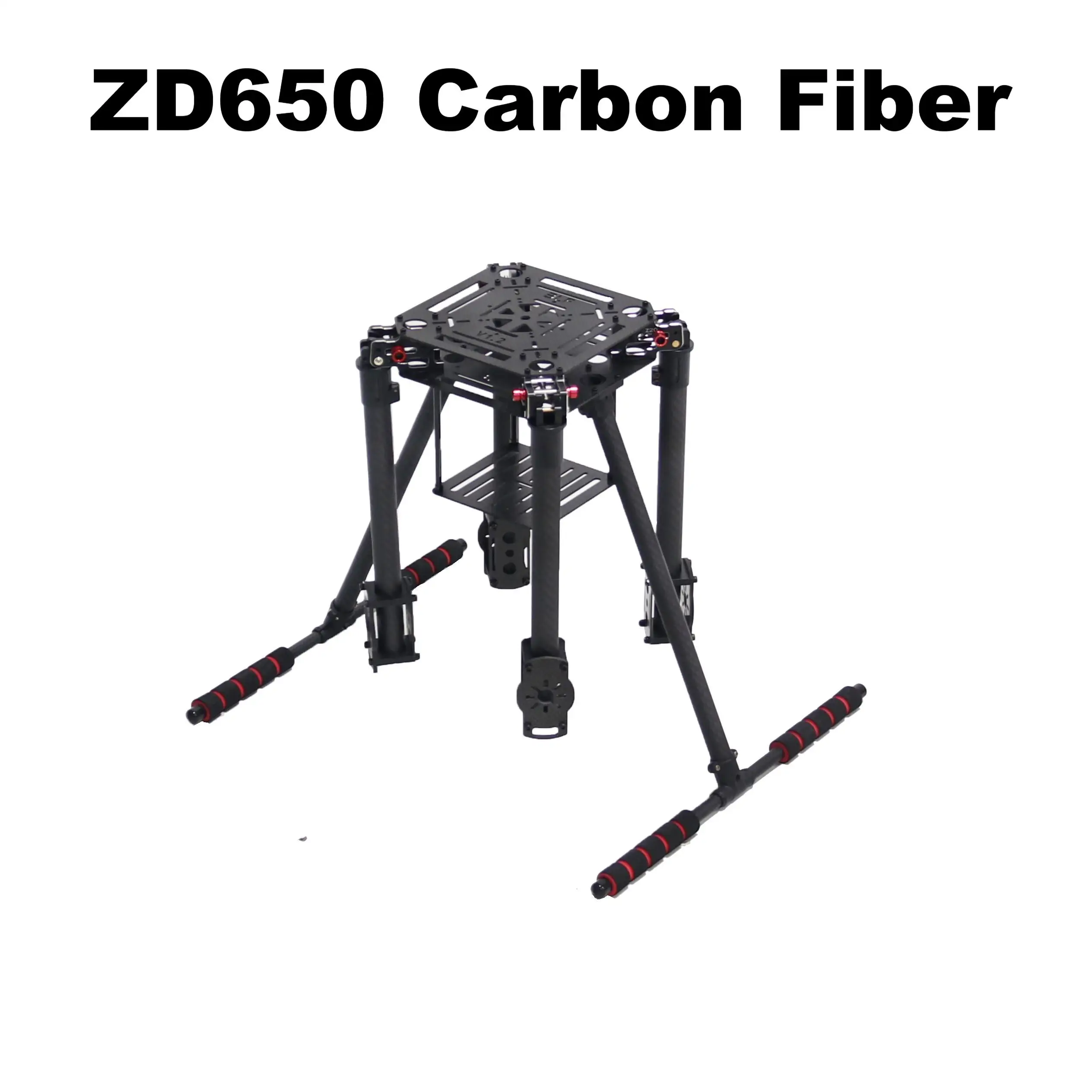 ZD650 650mm Carbon fiber Quadcopter Frame FPV Quad with Carbon Fiber Landing Ski