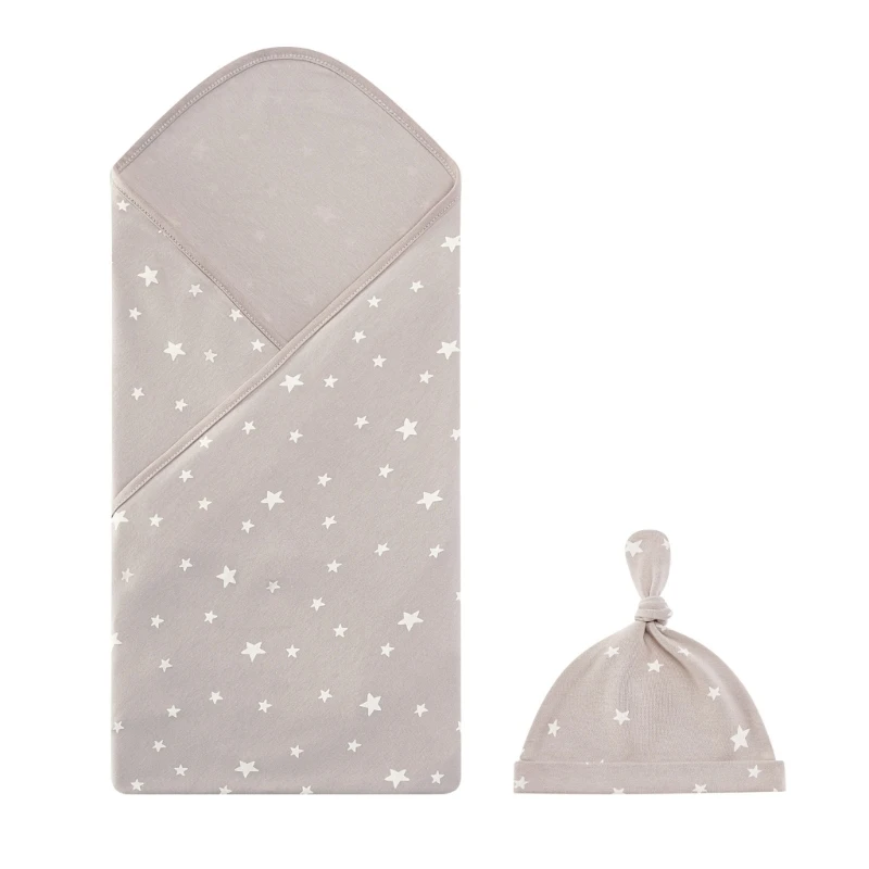 Swaddles 랩 용 면화 Swaddles 담요 0-3개월용 모자