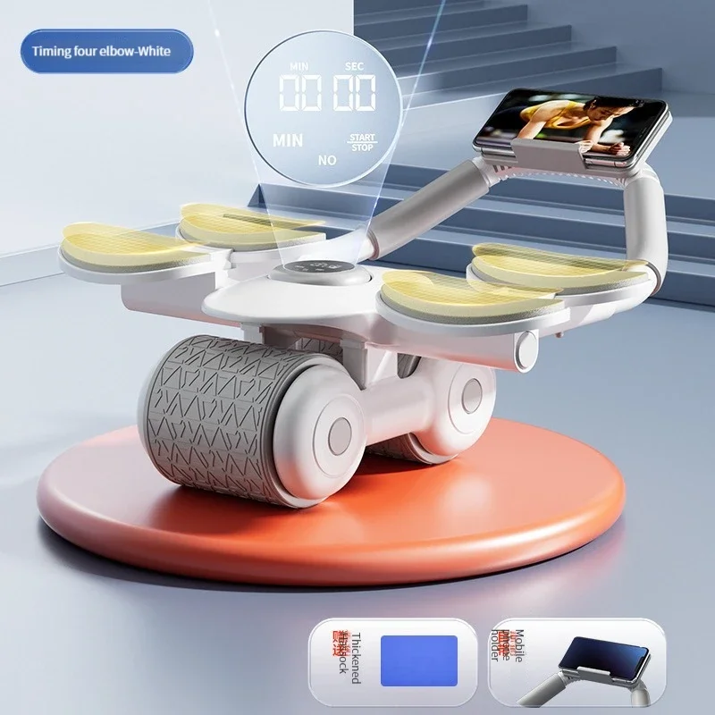 

Multifunctional Muscle Stretch Roller Abdominal Wheel with Timer Safe Silent Durable Abdominal Exercise Roller Training Tools