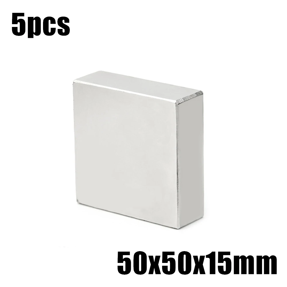 

5pcs 50x50x15mm Super Powerful Strong Rare Earth Block NdFeB Magnet Neodymium N35 Magnets 50*50*15mm