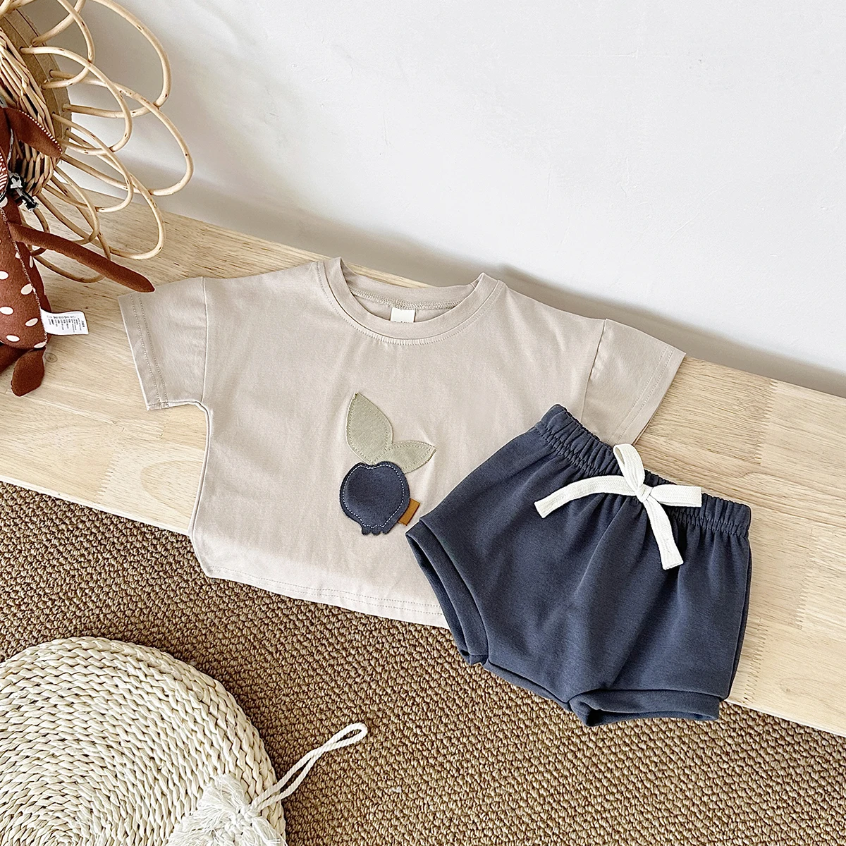 New Summer Baby Clothes Set Infant Toddler Fruit Lemon Print Round Neck T-shirt+Shorts Newborn Boys Girls Outfit Set 2PCS 5