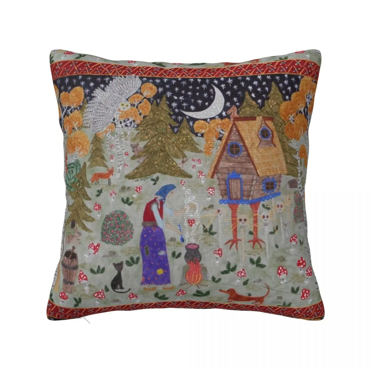 

Baba Yaga’s Enchanted Forest Throw Pillow Sofa Pillow Cover Custom Cushion Photo Sitting Cushion