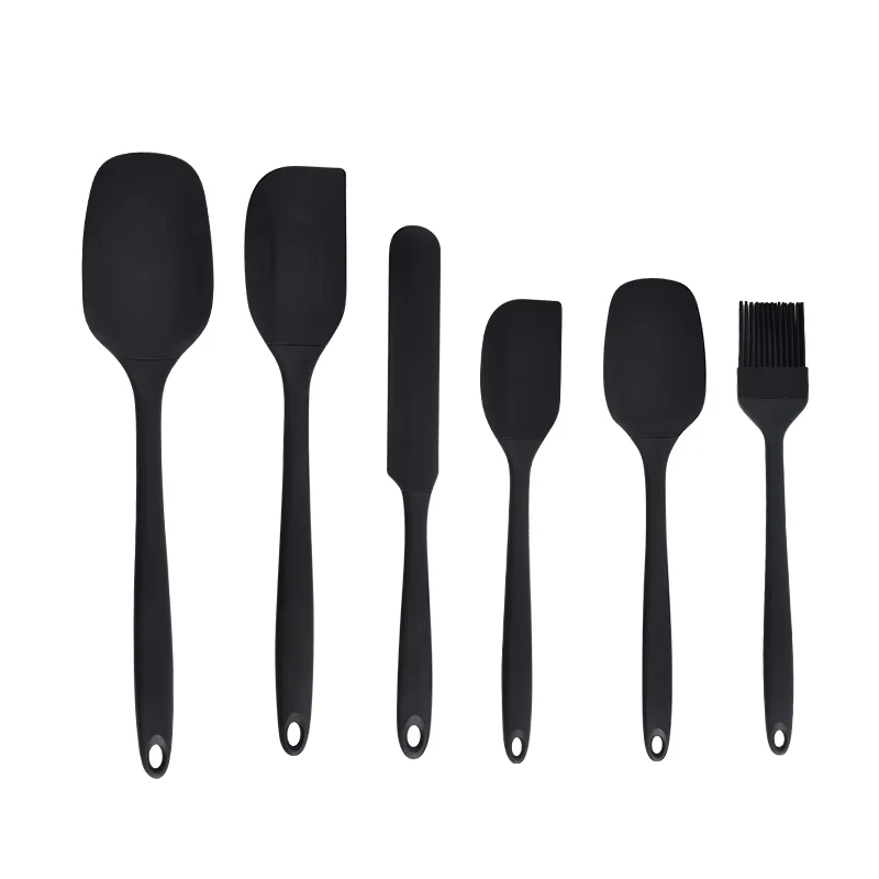 Premium Silicone Kitchenware Set - 6-Piece Baking and Cooking Tools with Cream Scraper, Spatula, Oil Brush, and Size Scraper