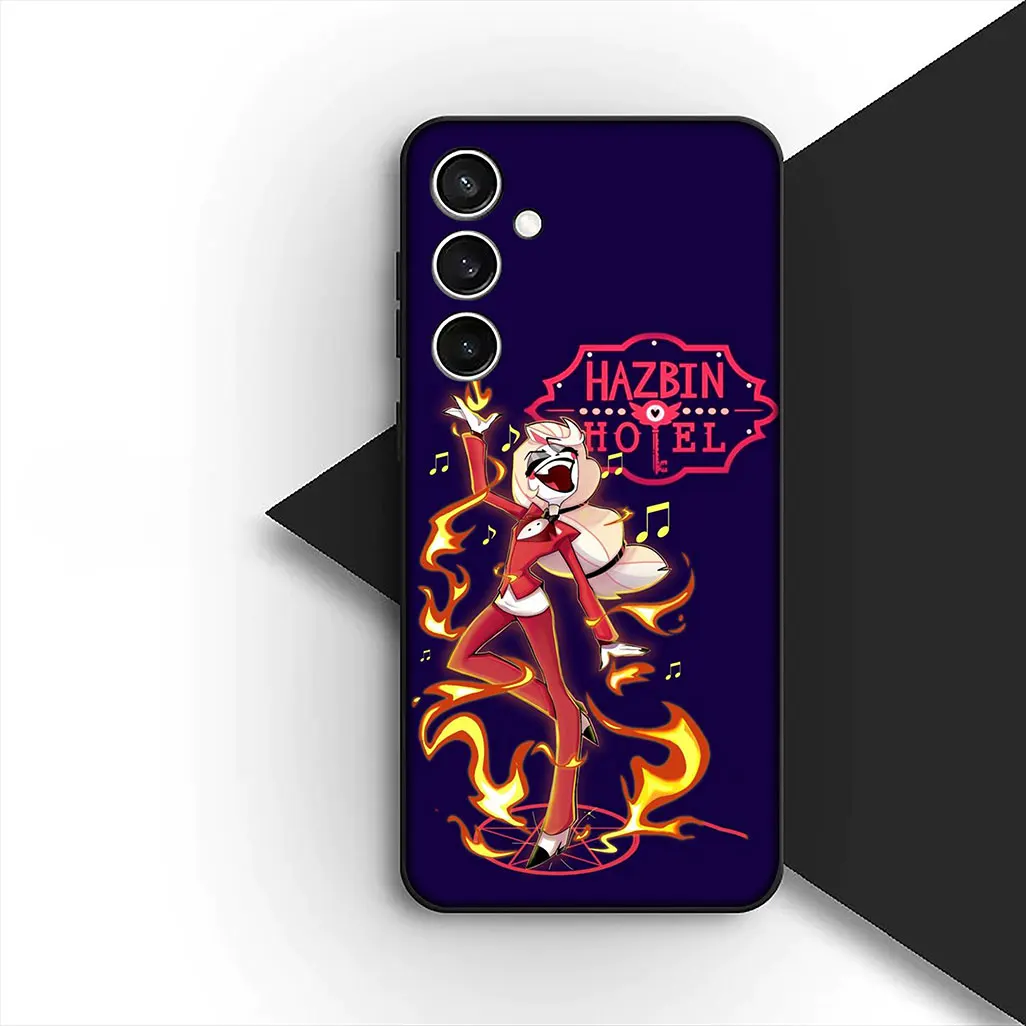 Stylish Dust-Proof Phone Case featuring Hazbins Charlie, Angel, and Alastor Design