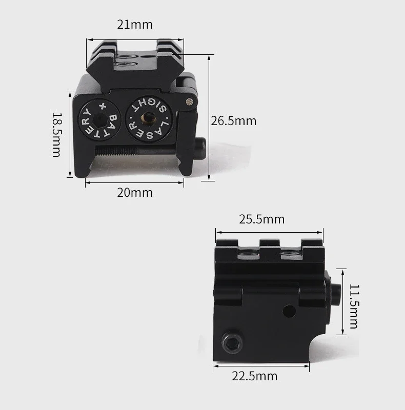 Undermount Mini Laser Sight 20mm Red Metal Low Base Locator Laser Sight Anti-shake Adjustable Glock Accessories Scope Ar 15 laser sight