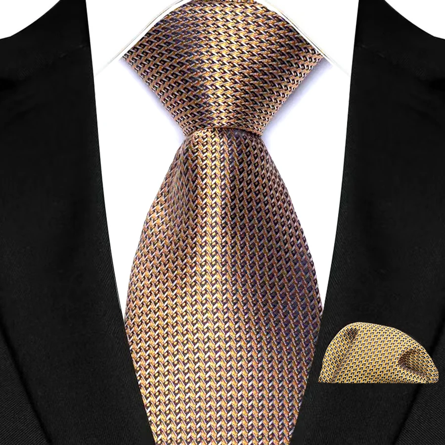 Neues Design Grün Braun Rot Krawatte Set Polyester Einstecktuch Krawatte Set Klassische Polka Dot Krawatte Für Männer Tägliches Tragen Hemd Zubehör – Detail 11
