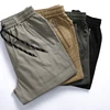 IPPOLICH Men's Pants Men's Oversized Casual Pants Mid Aged Working Trousers Drawstring Cotton Baggy Pants Men's Casual Pants 4