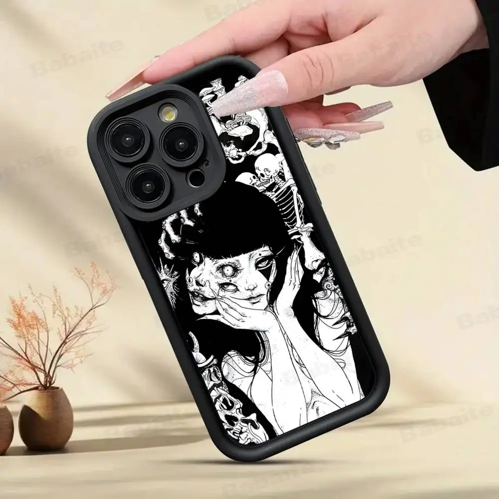 Junji Ito Horror Comics Soft Black Phone Case Cover