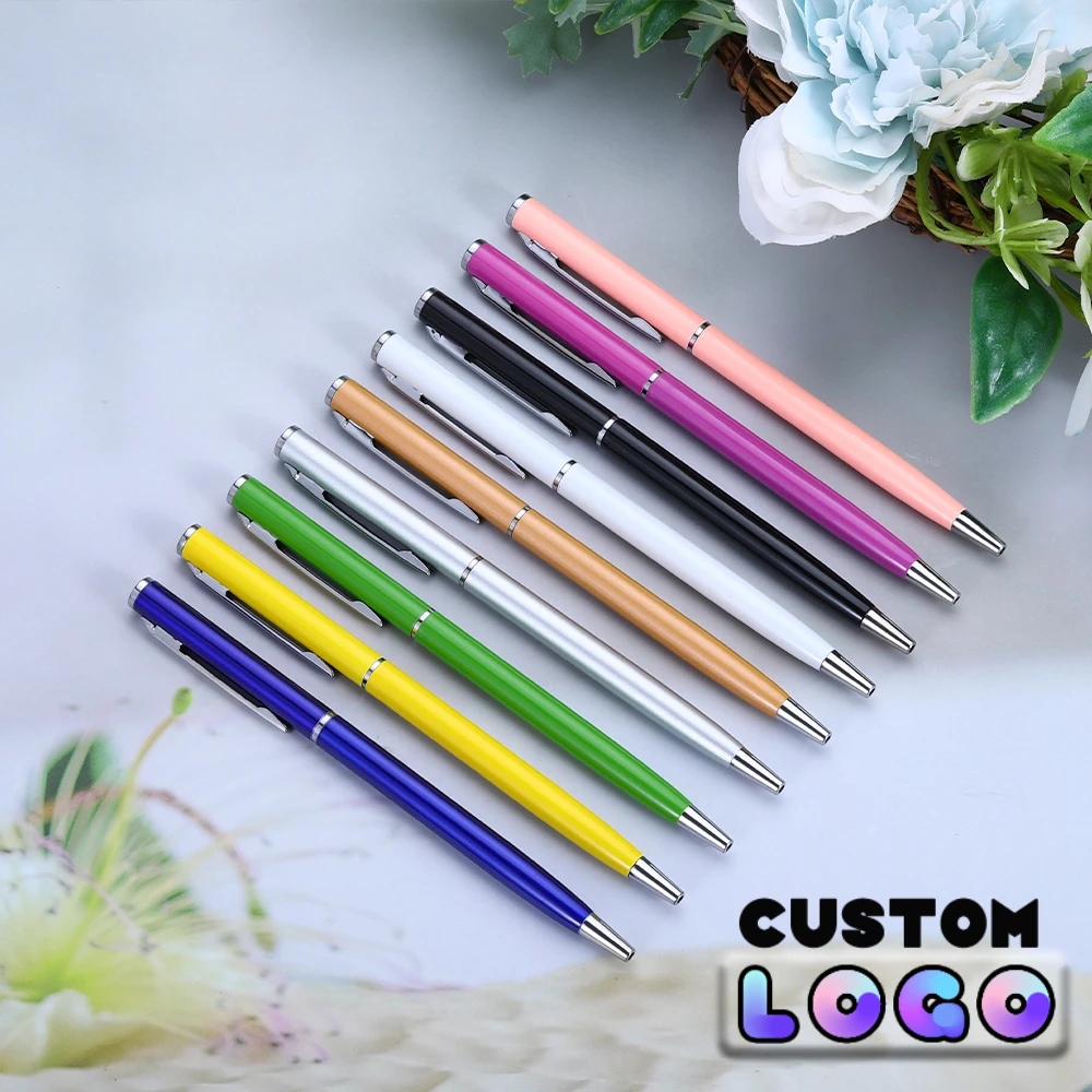 

5pcs Creative Candy Color Ballpoint Pen Business Metal Office Accessories Rotate School Stationery Office Supplies Wholesale