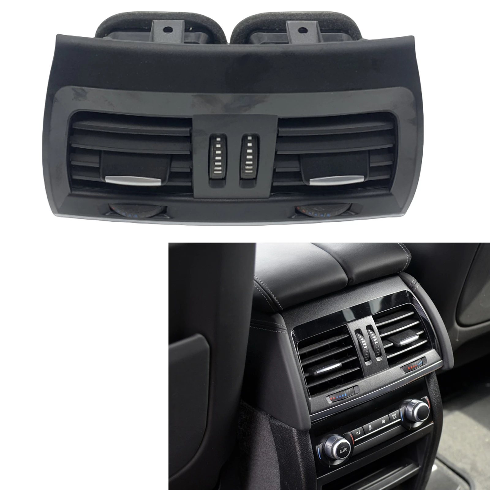 

For 2014-2018 BMW X5 F15 X6 F16 X5 M F85 X6 M F86 Rear Seat A/C Air Vent Grille Assembly Center Conditioning Outlet Frame Grill