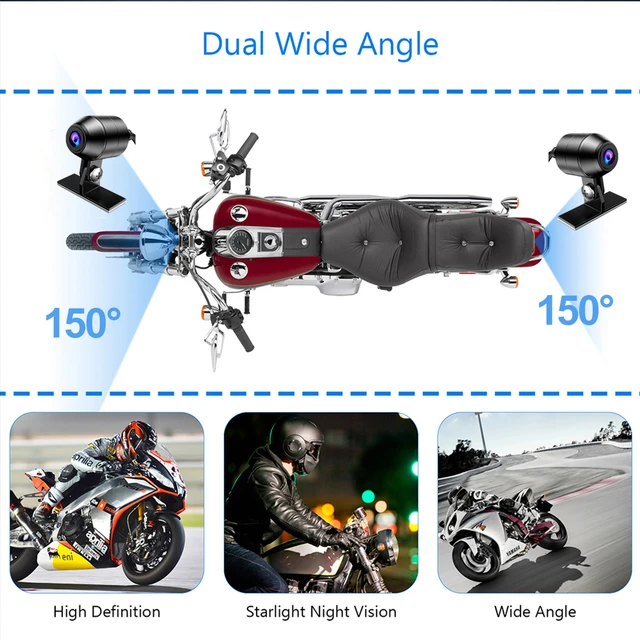 Motorcycle Dashcam Dual 1080P Motorcycle Camera WIFI Black Box Moto Dash Cam  Waterproof Parking Montor Video Recorder Moto DVR - AliExpress
