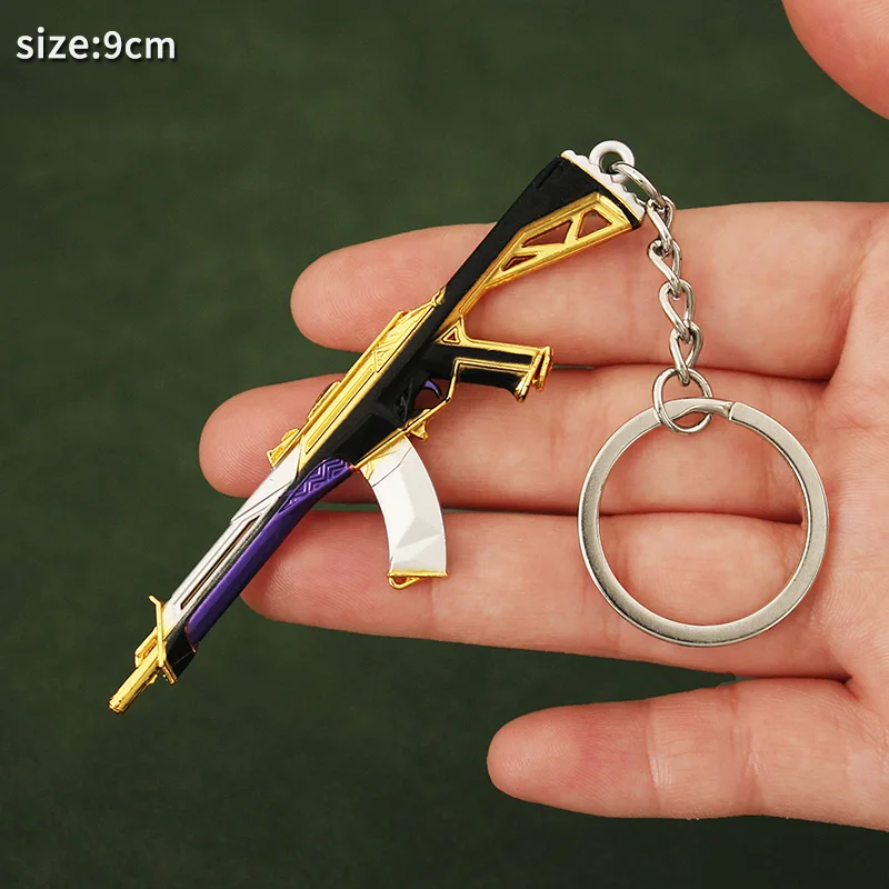 Vandal Valorant Knife Weapon Keychain Champion Karambit 9cm Mini Gun Alloy Metal Toy Action Figures Model Kid Gift for Boys game keychains,game knife,sword keychain,cosplay toy,cosplay prop