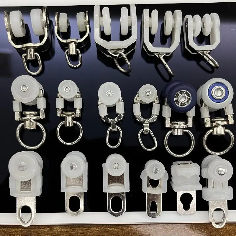Description Picture 2 of item10pcs Curtain Track Pulley Plastic Stainless Steel Roller Nylon Wheel Window Hardware Accessories Bathroom Curtain Hook Wheel