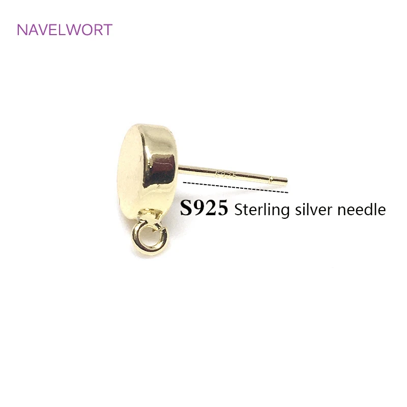 S925 sterling silver needle Stud Earrings Parts For Women Brass