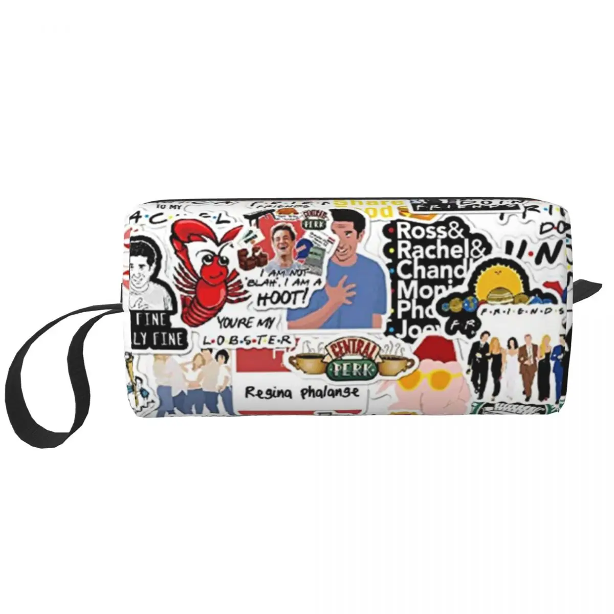 Vintage Friends Poster Collage Cosmetic Bag Women Fashion Large Capacity Tv Show Makeup Case Beauty Storage Borse Da Toilette
