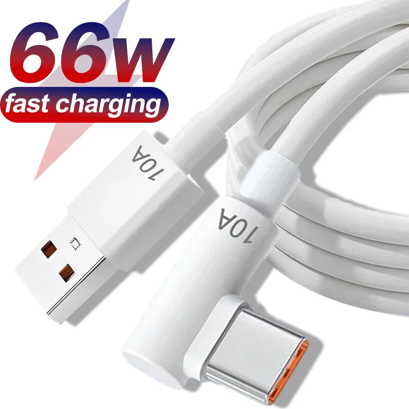 รูปสินค้า สายชาร์จ USB-C ข้อศอก 90 องศา ชาร์จเร็วสำหรับมือถือ