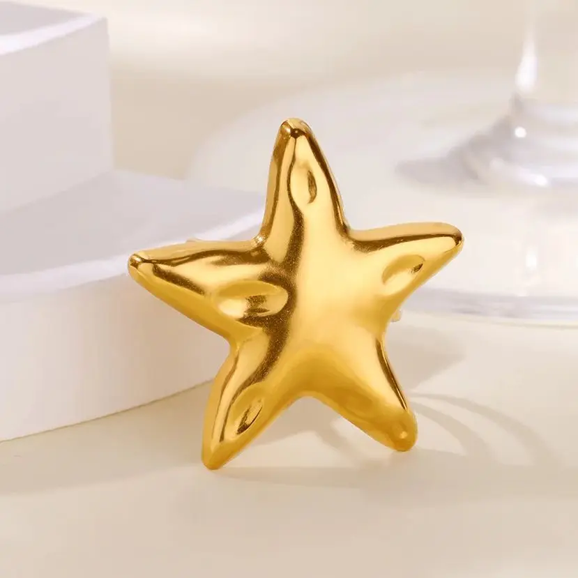 Vintage Stars Rings Adjustable Gold Stainless Steel