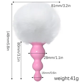 Silicone Anal Plug Plush Rabbit Tail Sex Toy for Women Men Gay Sexy Butt Plug Prostate Massager Tail Anal Plug Erotic Role Play 5