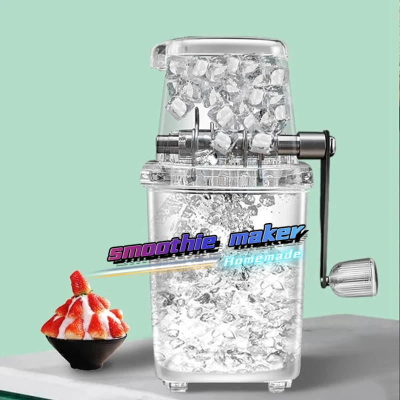 Manual Ice Crusher Mini Ice Shaver Smoothie Maker Ice Block Breaking Slush Machine