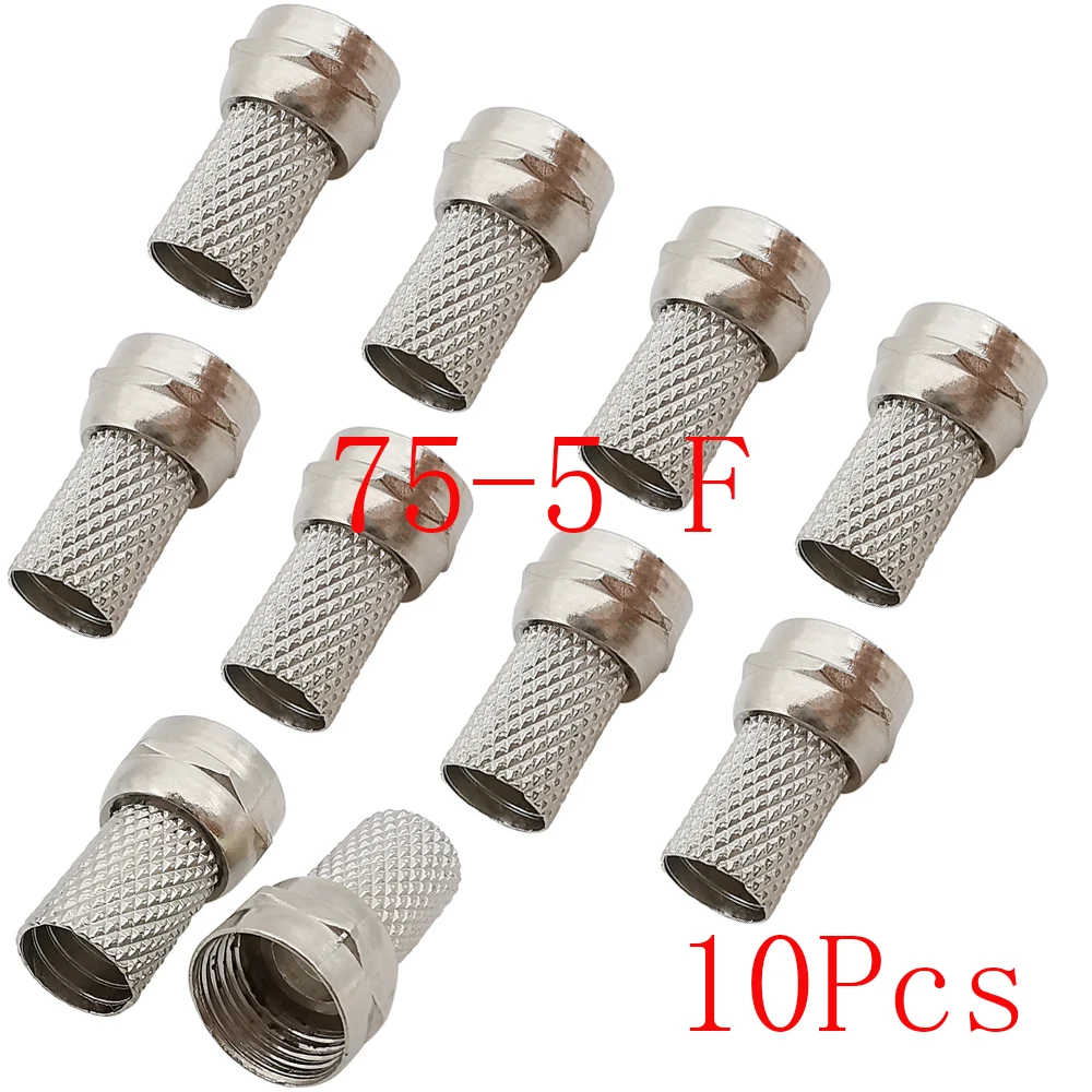 10Pcs755FConnectorScrewOnTypeCoaxialCablePlugForRG6