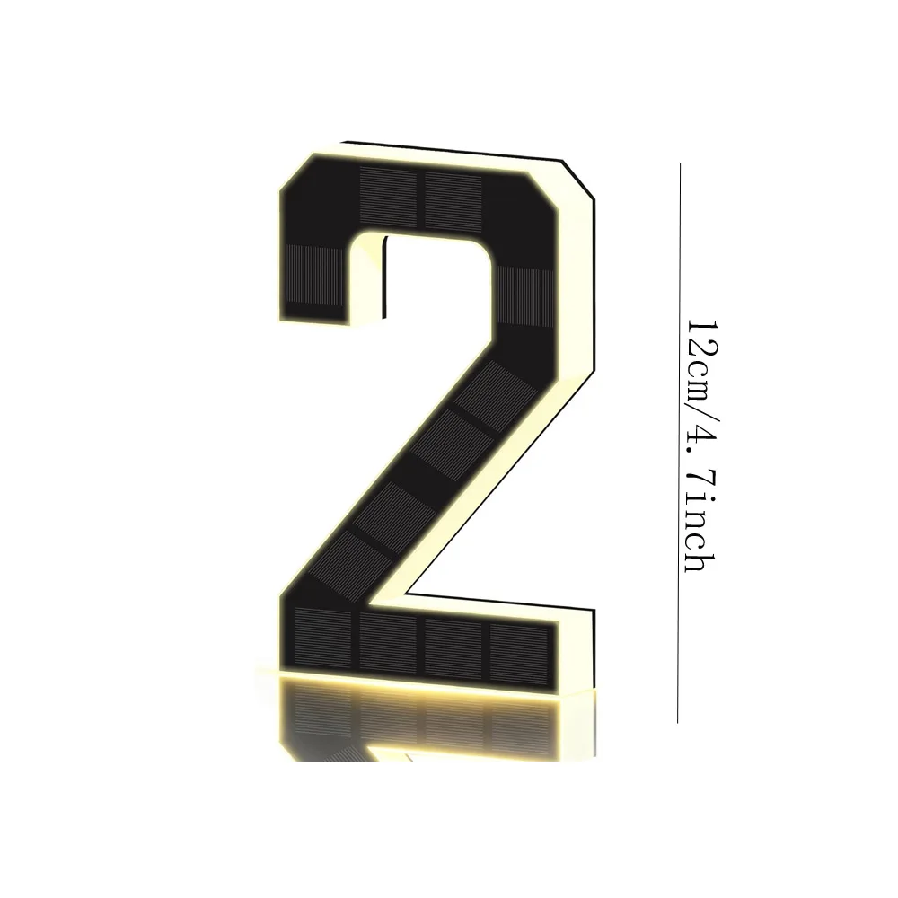 ตัวเลือกสินค้า ไฟ LED เลขที่บ้านพลังงานแสงอาทิตย์ ขนาด 12 ซม. กันน้ำ