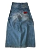 American Y2K New Letter Embroidered Washed Straight Jeans Women Street Hip Hop Loose Oversized Wide-leg Pants Couple Punk Jeans