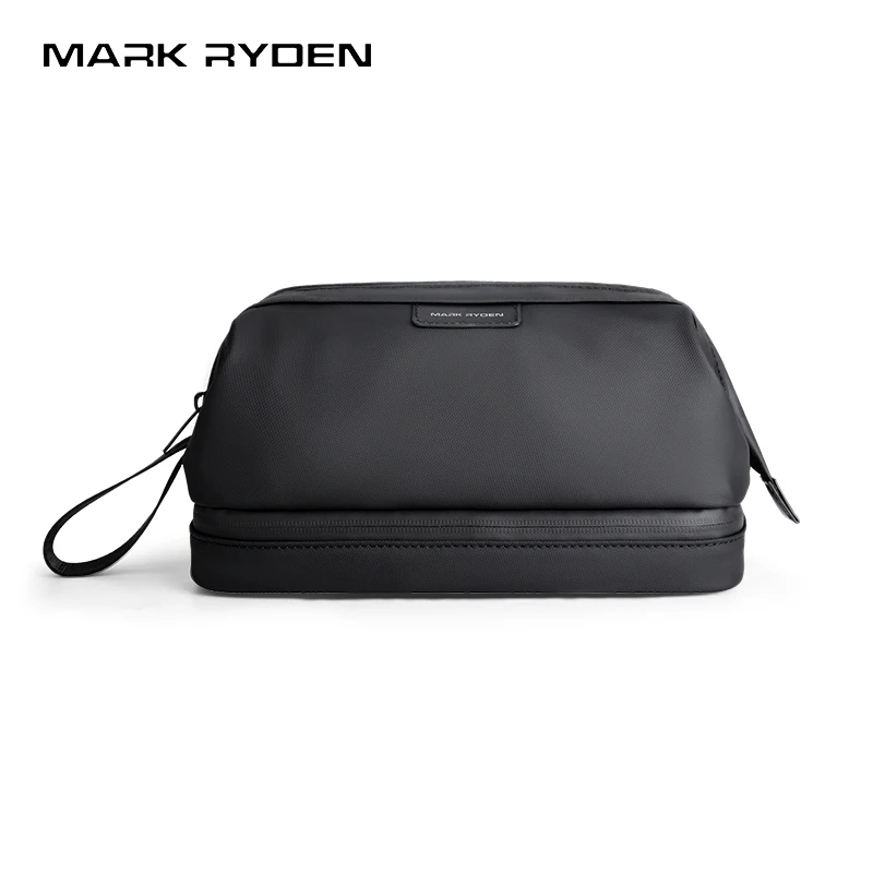 Bolsa de Aseo con Separación para Artículos Húmedos y Secos MARK RYDEN, Kit de Viaje de Doble Capa con Asa de Acceso Rápido