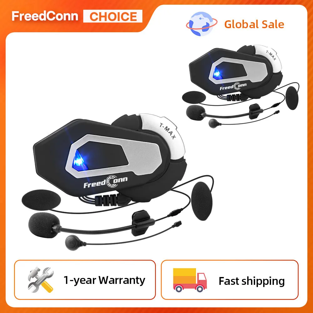 FreedConn T MAX Motorcycle Intercom Bluetooth Helmet Headsets