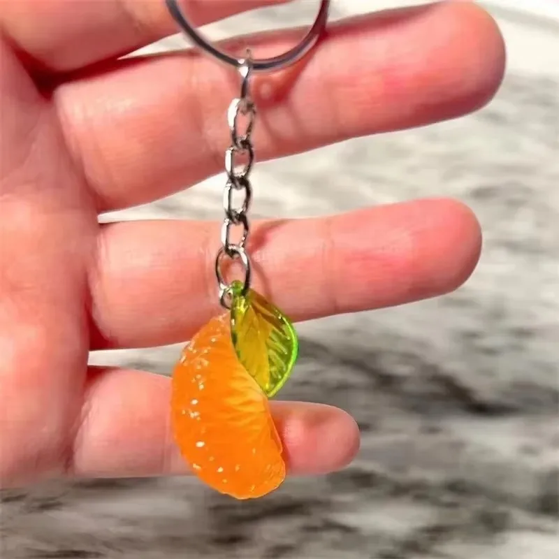 Cute Orange Resin Keychain Y2K Fashion Keychain