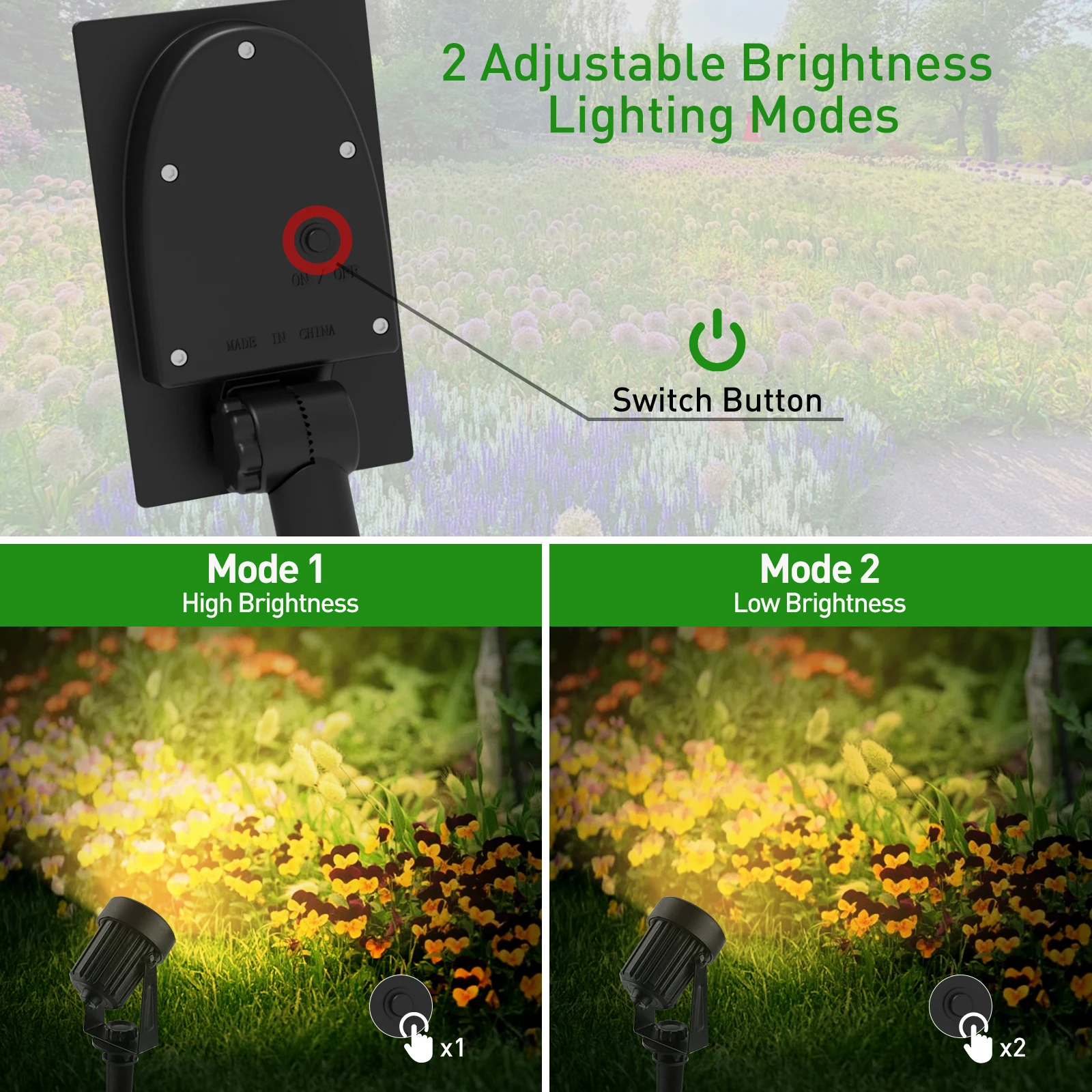 3000K/6000K Solar LED Light Outdoor Solar Spotlight Solar Garden Light Outdoor IP65 Waterproof Solar Power Light Wall Light