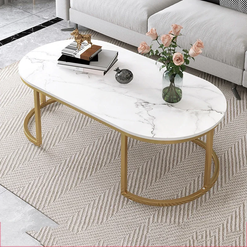 

Floor Nordic Coffee Table Console Luxury Iron End Makeup Marble Book Storage Modern Table Dining Mesa Auxiliar Home Furniture