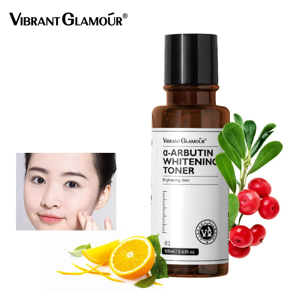 VIBRANT GLAMOUR Arbutin Whitening Toner Brighting and Moisturizing Essence Reduce Dullness Spot Acne Marks Facial Skin Care