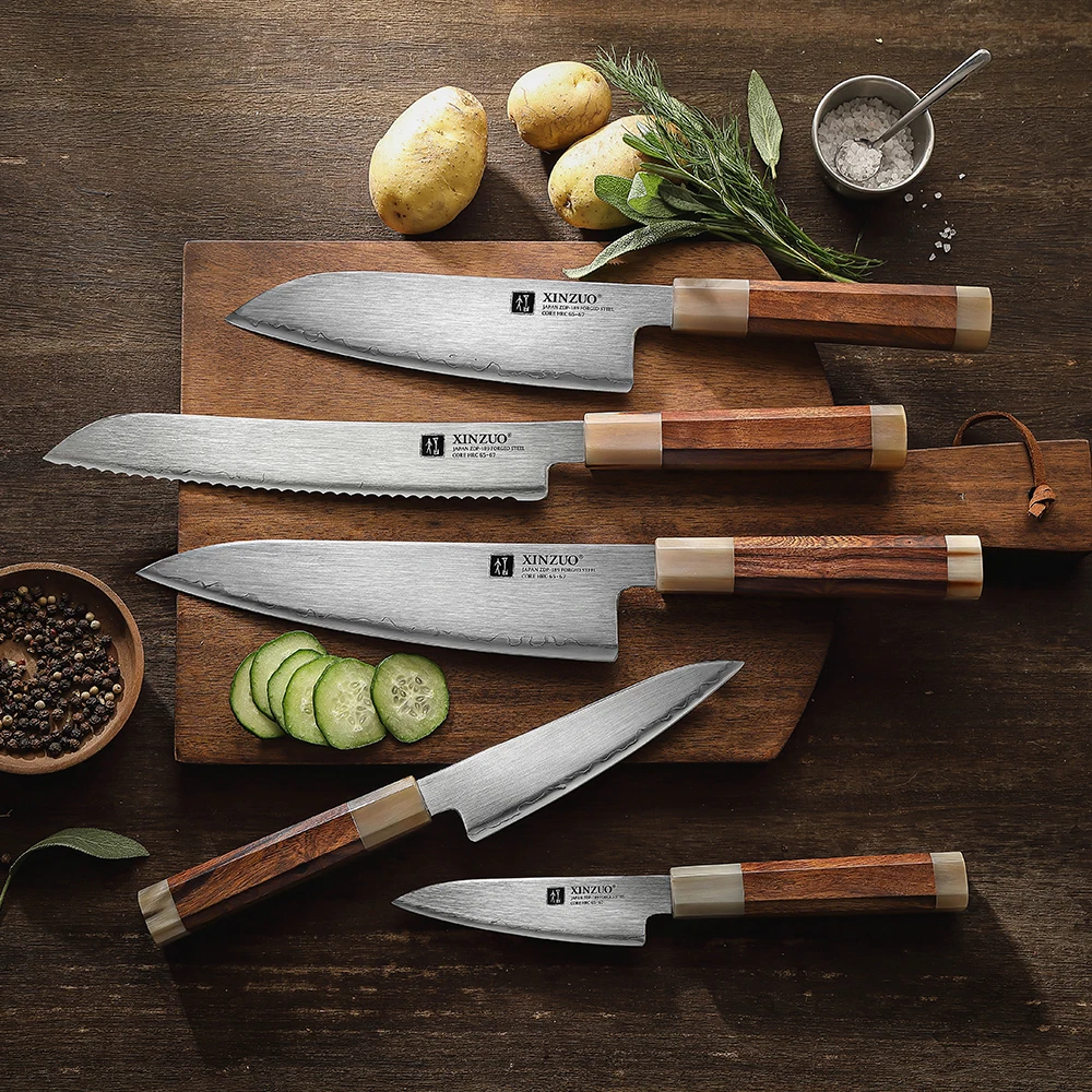 XINZUO 5PCS Professional Knife Set High Carbon 65-67 HRC Japanese