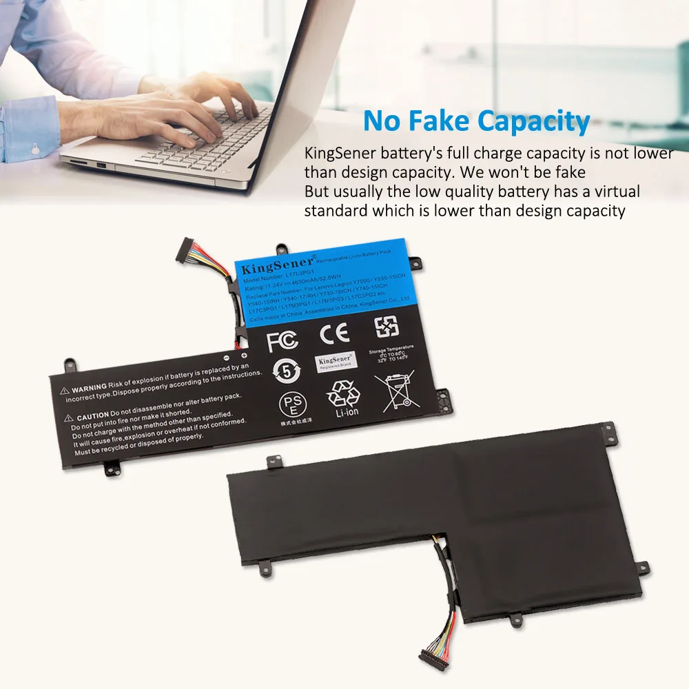 Kingsener-bateria do Portátil para Lenovo Legion L17l3pg1 L17c3pg2 Y530 Y53015ich Y730-15ich Y7000 Y7000p 57wh L17c3pg1 L17m3pg1 L17m3pg1 - Imagem 5