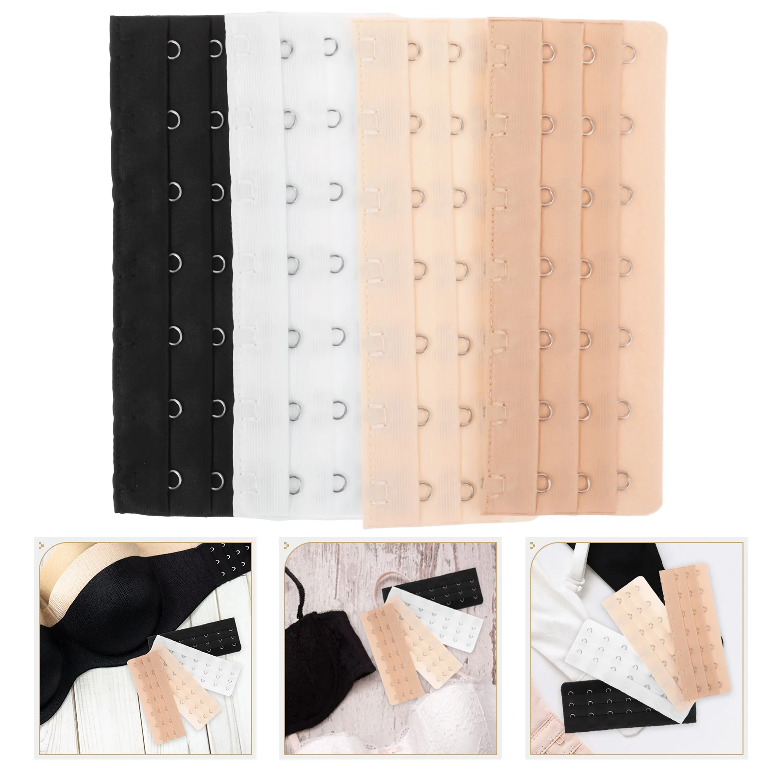 

4 Pcs Corset Shapewear 7 Hook Extender Extenders Plus Size Band for Women Women's