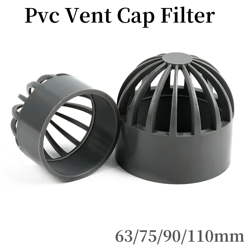 

1PC Grey PVC Breathable Cap 63/75/90/110mm Isolation Net Fish Tank Gutter Guard Mesh Water Hose Filter Pipe Connector Fittings