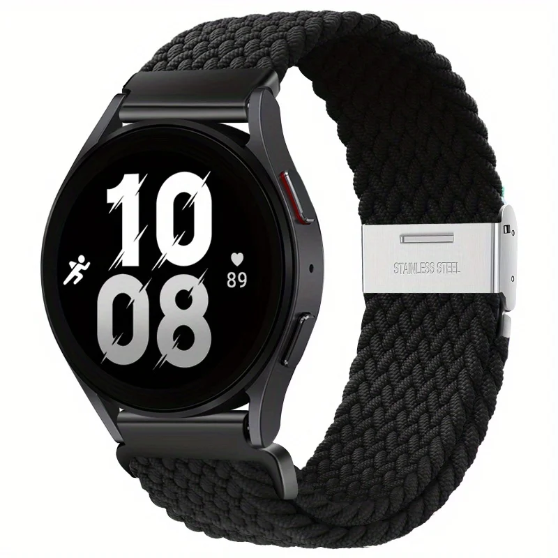 Nylon Watch Strap with Magnetic Buckle and Metal Adjustment Band, 22mm/20mm
