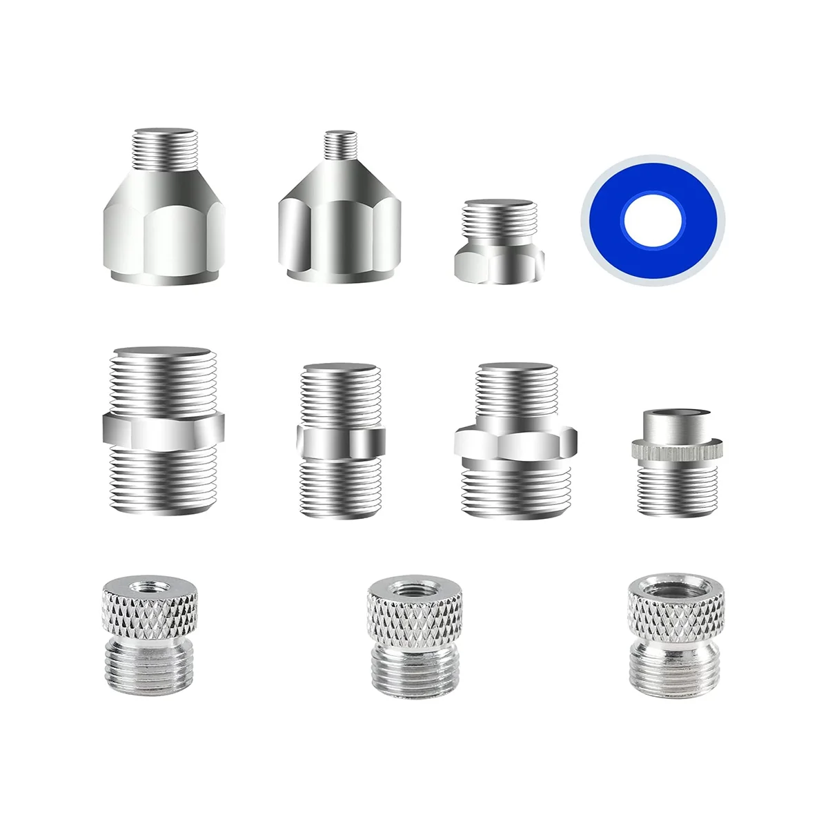 

Multi-Size Adapter Set Air Brush Fitting Connector Kit Accessories for Air Compressor