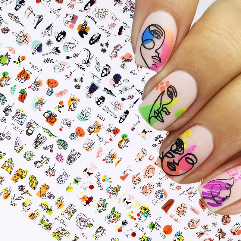 Details 143+ abstract face nail art best ceg.edu.vn